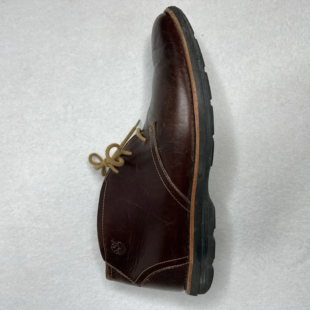 Timberland Boot Company Leather Boots Chukka Brown Mens Size 9